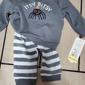 Gray Baby Outfit Set 0-3M